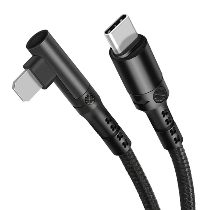 Nevamel ALLY Type-C to İPhone 20w Lightning Hızlı Şarj Kablosu Oyuncu 90 Derece Kablo-(5775)