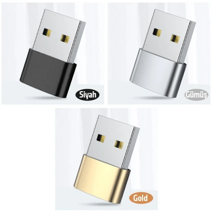 Nevamel ALLY USB to Type-C Dişi Çevirici Dönüştürücü Adaptör-(5775)