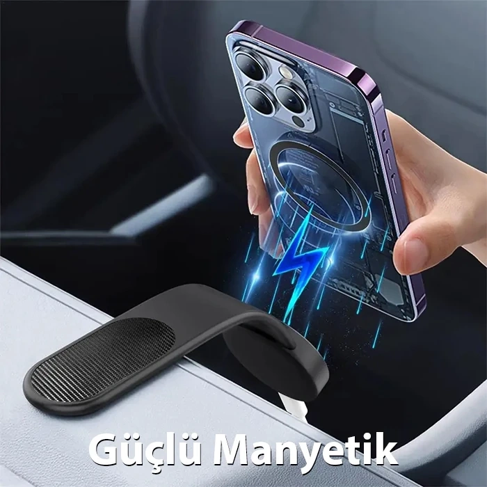 Nevamel Ally WH-160 Araç Torpido Üstü Katlanabilir Manyetik Kablosuz Şarjlı Telefon Tutucu-(5775)