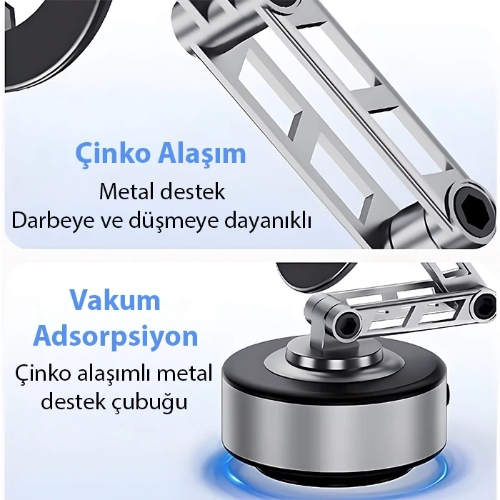 Nevamel ALLY X91 Manyetik Vakumlu Araç Telefon Tutucu Ayna-Cam-Araba Magsafe Araç Tutucu-(5775)