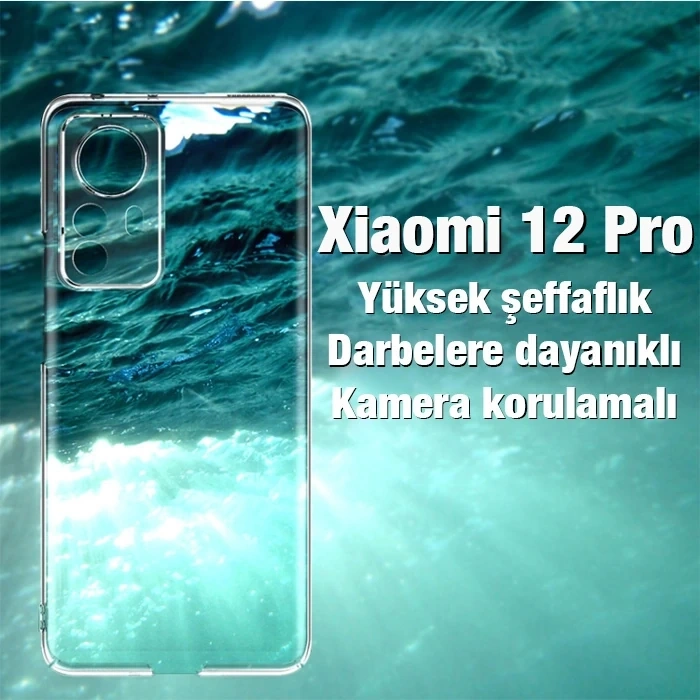 Nevamel Ally Xiaomi 12 Pro Kılıf Kamera Korumalı Ultra İnce Şeffaf Silikon Kılıf-(5775)