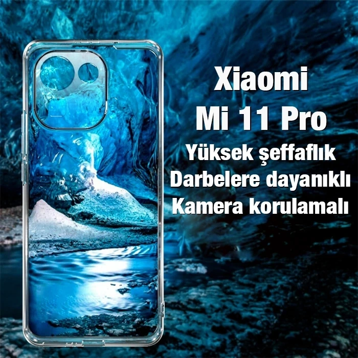 Nevamel Ally Xiaomi Mi 11 Pro Kılıf Kamera Korumalı Ultra İnce Şeffaf Silikon Kılıf-(5775)