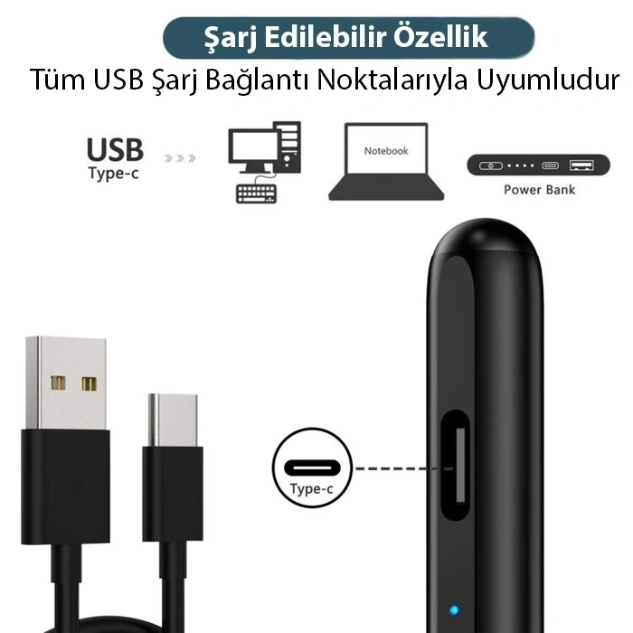 Nevamel ALLY Xpen-3i iPad(2018-2025) Aktif Manyetik Kapasitif Kalem-(5775)