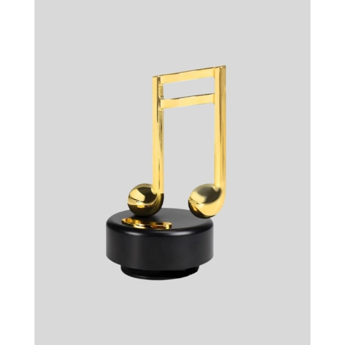 Nevamel® Altın Nota Figürlü Dönen Müzik Kutusu Dekoratif Music Box