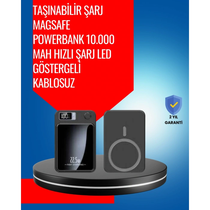 Nevamel Alüminyum Alaşımlı 20W PD Hızlı Şarj ve Manyetik Kablosuz Powerbank