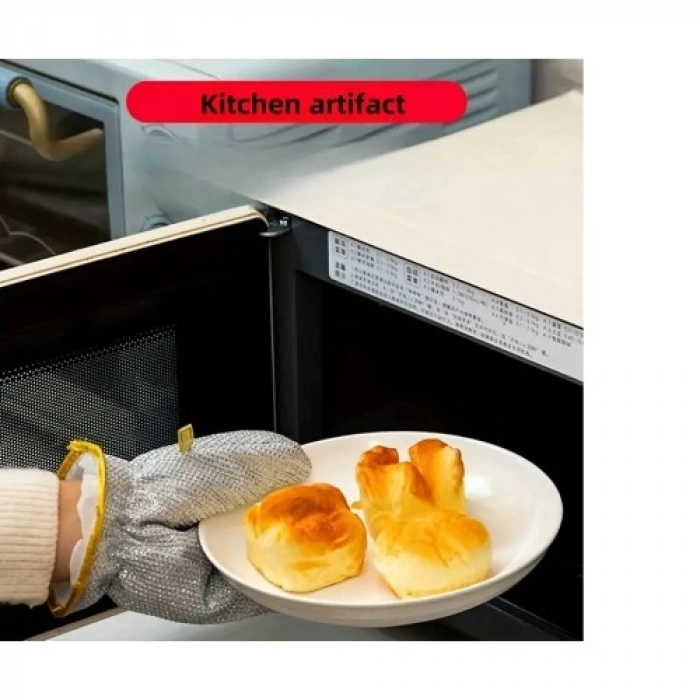 Nevamel Alüminyum Folyo Yüzeyli Çok Amaçlı Bulaşık ve Fırın Eldiveni