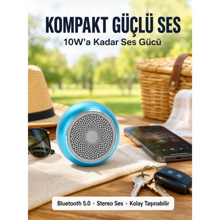 Nevamel® Alüminyum Gövdeli Mini Bluetooth Hoparlör – Dayanıklı ve Şık Tasarım Yeni Nesil