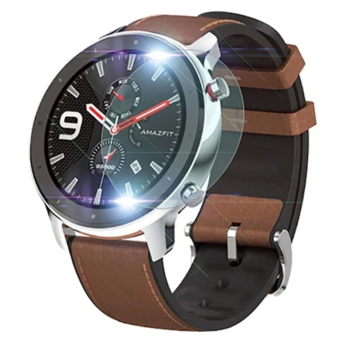 Nevamel Amazfit GTR 42mm Tempered Cam Ekran Koruyucu-(5775)