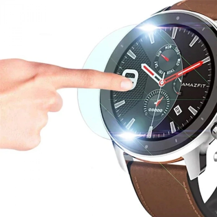 Nevamel Amazfit GTR 47mm Tempered Cam Ekran Koruyucu-(5775)