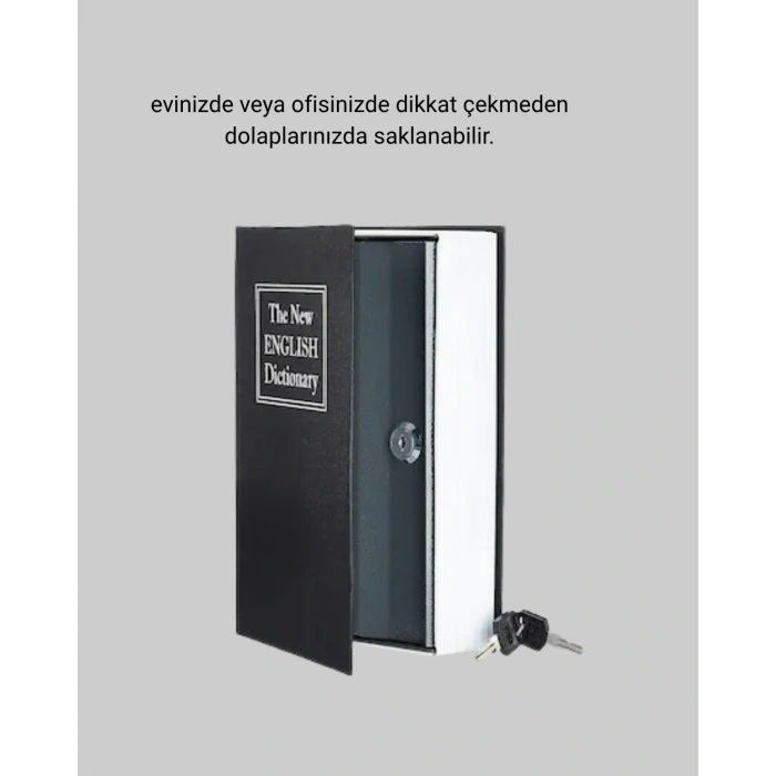 Nevamel Anahtarlı Gizli Kitap Kasa – Metal İç Yapı Kamuflajlı Sözlük Tasarım