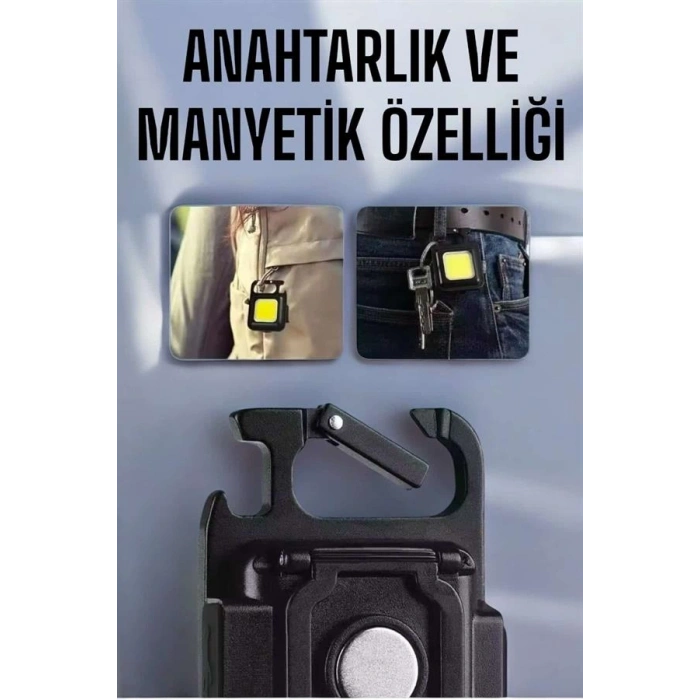 Nevamel Anahtarlık Çok Amaçlı Mıknatıslı Taşınabilir Işık Led Şarjlı