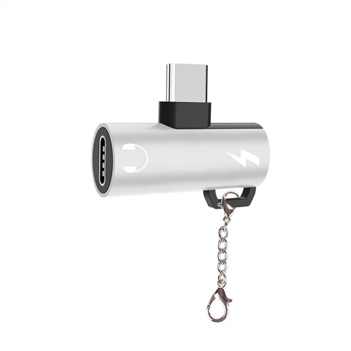 Nevamel Anahtarlık Dual Usb Type C Şarj Dönüştürücü Başlık Adaptör-(5775)