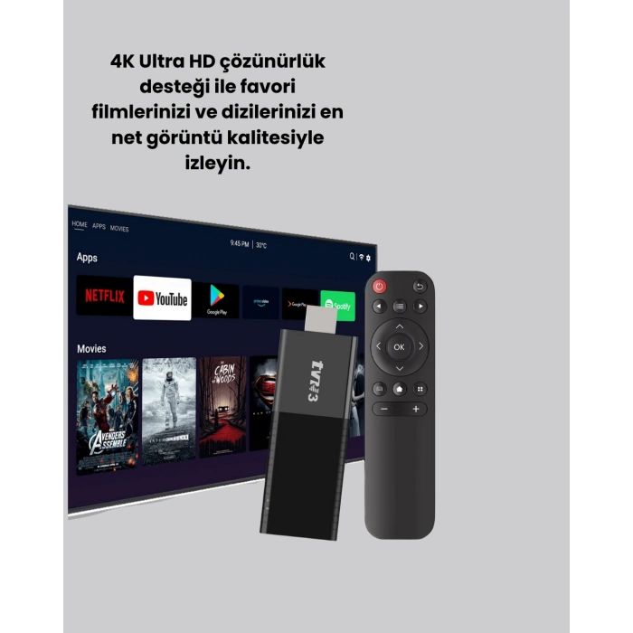 Nevamel Android TV Stick WiFi ve Bluetooth Bağlantılı
