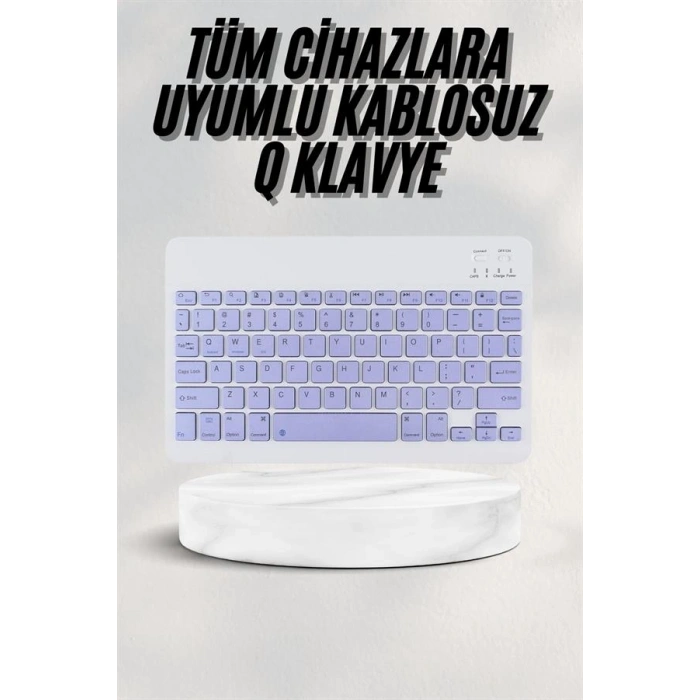Nevamel Android ve İOS Uyumlu Bluetooth Kablosuz Türkçe Q Klavye Renkli