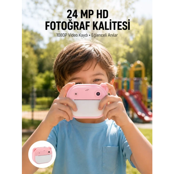 Nevamel® Anında Baskı Özellikli Şipşak Kamera 24MP HD Çift Lensli ve 32GB Hafızalı