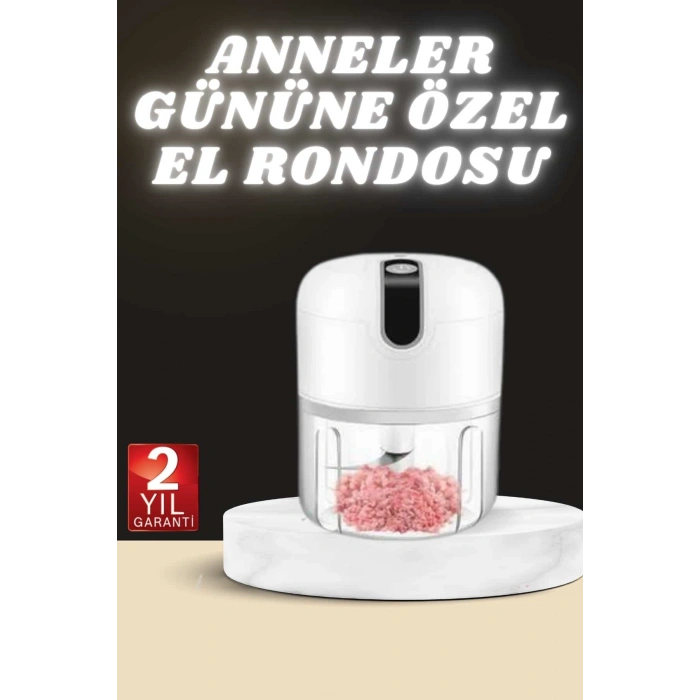Nevamel® Anneler Gününe Özel Hediye El Rondosu Doğrayıcı Şarjlı Taşınabilir