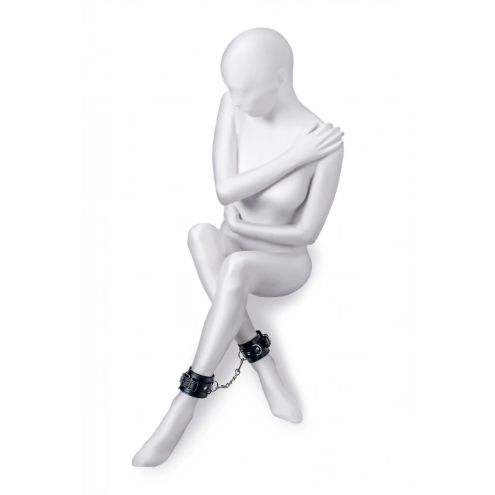 Nevamel® Anonymo Bdsm Ayak Kelepçe #0153, Pu Deri, Siyah, 26,5 Cm (Kod:0153)