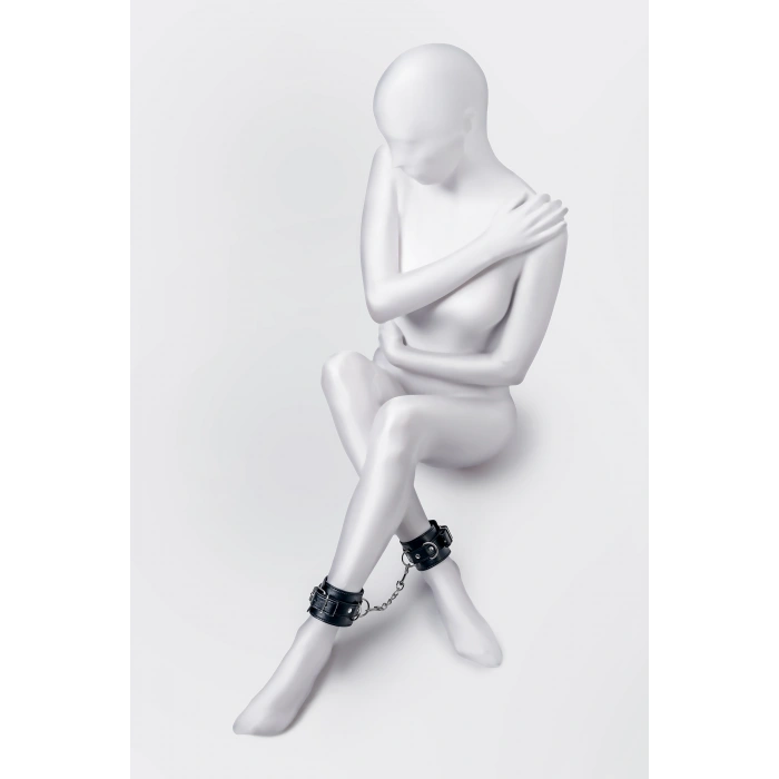 Nevamel® Anonymo Bdsm Ayak Kelepçe #0153, Pu Deri, Siyah, 26,5 Cm (Kod:0153)