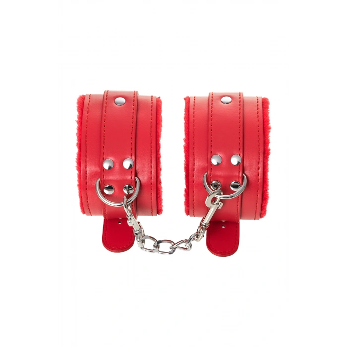 Nevamel® Anonymo Bdsm Ayak Kelepçe #0155 , Pu Deri, Kırmızı, 27 Cm (Kod:0155)