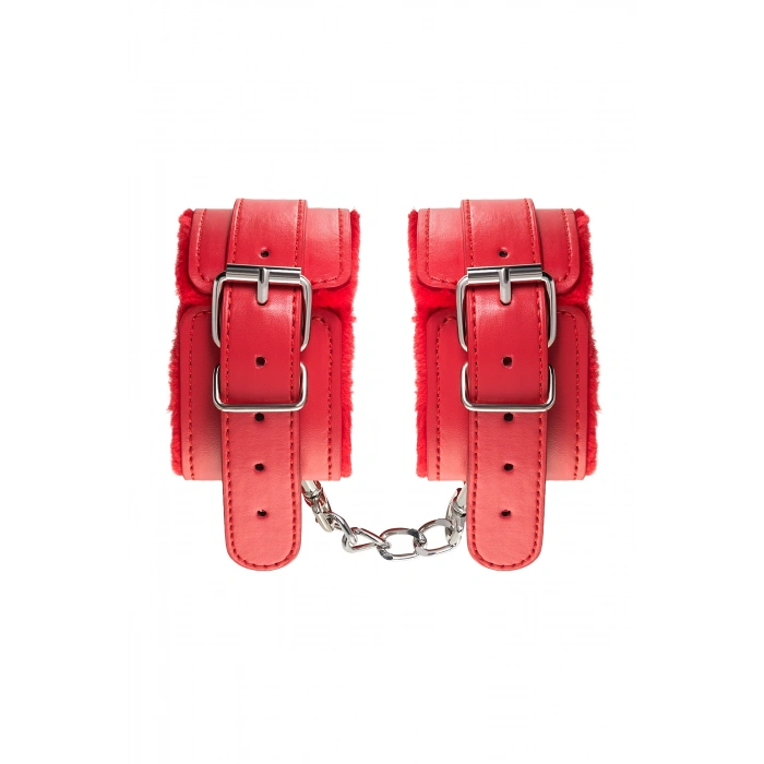 Nevamel® Anonymo Bdsm Ayak Kelepçe #0155 , Pu Deri, Kırmızı, 27 Cm (Kod:0155)