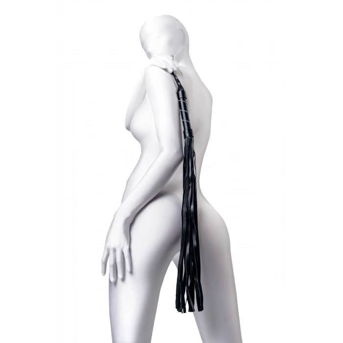 Nevamel® Anonymo Bdsm Kırbaç #0005 , Pu Deri, Siyah, 64 Cm (Kod:0005)