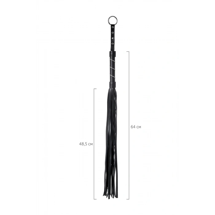 Nevamel® Anonymo Bdsm Kırbaç #0005 , Pu Deri, Siyah, 64 Cm (Kod:0005)
