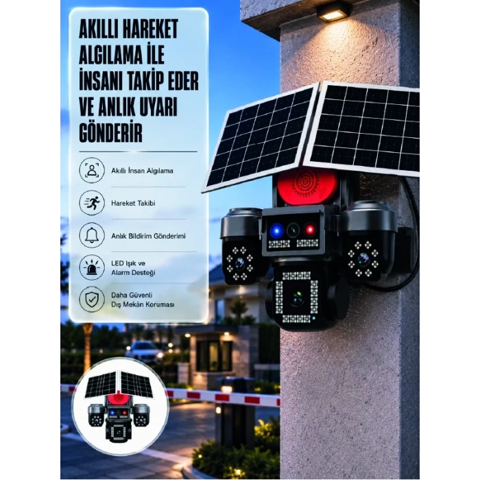 Nevamel® AOV Sürekli Kayıt Destekli 4G Dış Ortam Güvenlik Kamerası