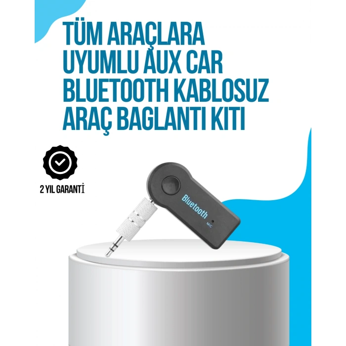 Nevamel Araç İçi Bluetooth AUX Müzik ve Telefon Görüşmesi Adaptörü