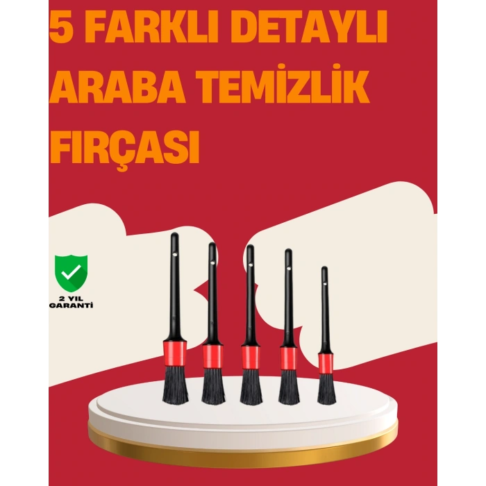 Nevamel Araç İçi Detaylı Temizlik Seti-Araba Jant ve İç Yüzey Temizlik Fırçaları