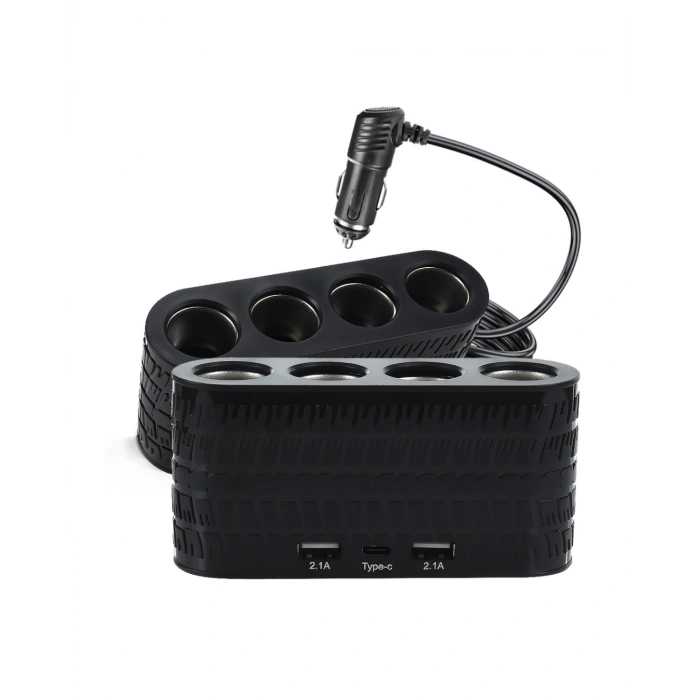 Nevamel® Araç İçi Güç Dağıtıcı 4 Çakmaklık 2 USB 1 Type C Şarj Ünitesi
