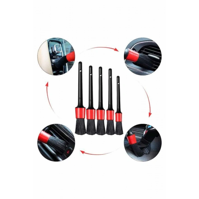 Nevamel® Araç İçi Led Aksesuar 5 Farklı Detaylı Araba Temizlik Fırçası Oto Temizleme Fırçası