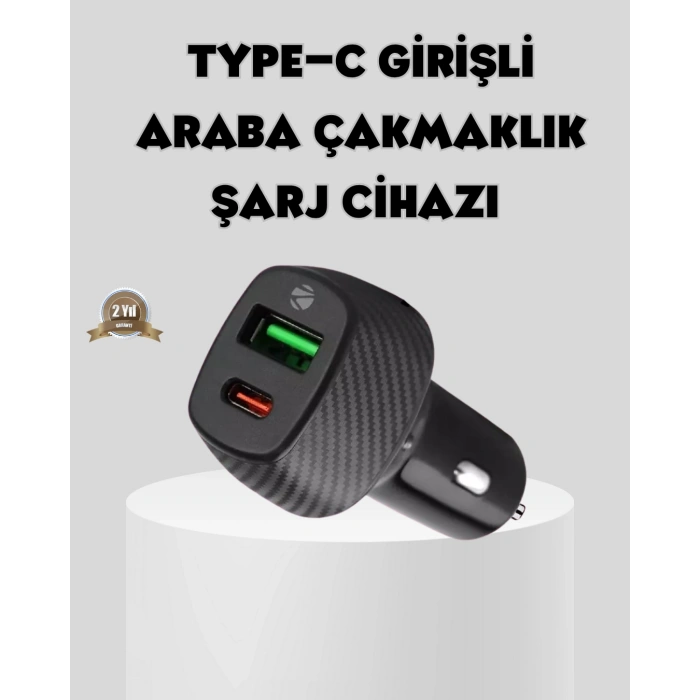 Nevamel® Araç Tipi Hızlı Şarj Adaptörü Type-C PD USB Çift Port Kompakt