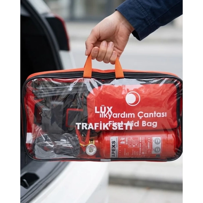 Nevamel® Araç Trafik Seti Muayene Uyumlu Yangın Söndürücü ve İlk Yardım Kiti