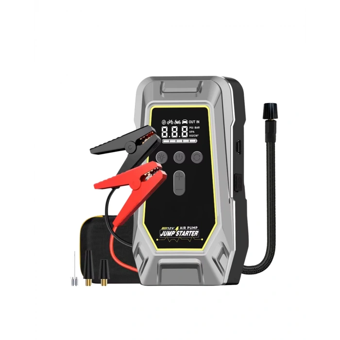 Nevamel® Araçlar İçin Akü Takviye ve Dijital Hava Kompresörü 16000 mAh