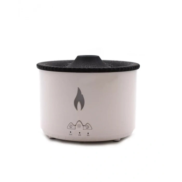 Nevamel® Aromaterapi Difüzörü Alev Efektli LED Işıklı Sessiz Hava Nemlendirici Otomatik Kapanma