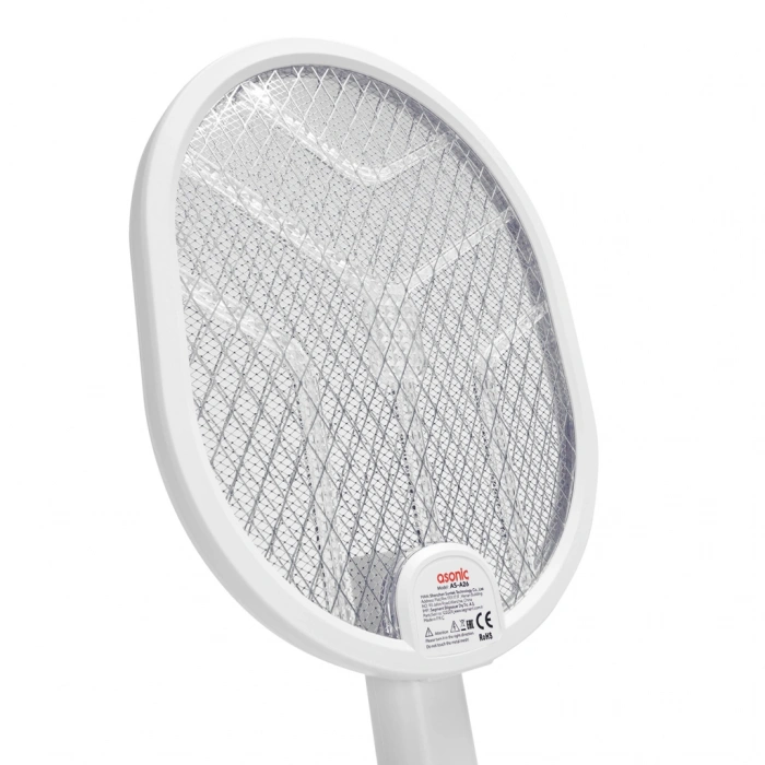 Nevamel® ASONIC AS-A26 Beyaz 3000V Raket Tipi UV Mor Işıklı 1200mAh Bataryalı Şarj Edilebilir Katlanabilir Sinek Öldürücü(1923)