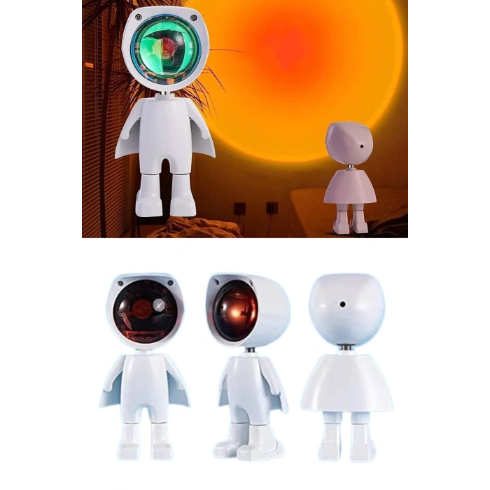 Nevamel Astronot Işık Projektörü Gökkuşağı Projeksiyon Gece Lambası Hediyelik