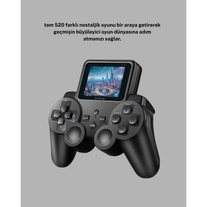 Nevamel Atari S10 Retro Oyun Konsolu – 520 Nostaljik Oyun TV Bağlantılı Şarjlı ve Taşınabilir