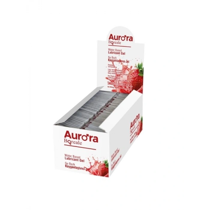 Nevamel® Aurora Boreale 100 Lü 5 Ml Şase Çilekli Kayganlaştırıcı (Kod:100)