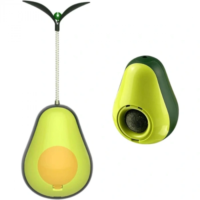 Nevamel Avokado Şeklinde Kedi Naneli ve Mama Hazneli Kedi Oyuncağı