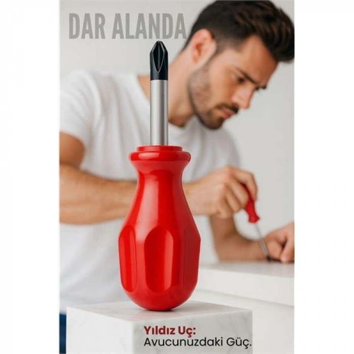 Nevamel® Avuç İçi Mini Topaç Tornavida Yıldız Uçlu Kısa Şaft Ufak Vidalama Anahtarı Hassas El Aleti