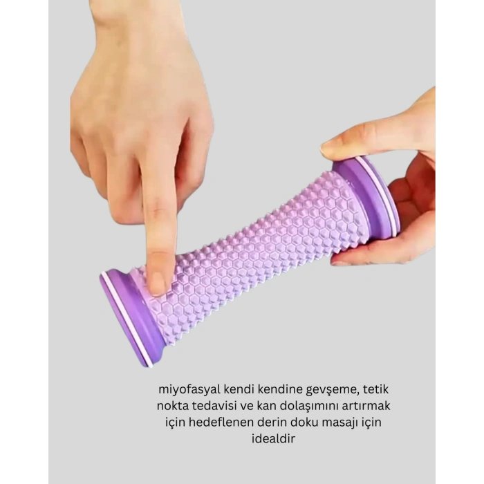 Nevamel® Ayak Masaj Rulosu Akupresur Silindir Kas Gevşetici Taşınabilir