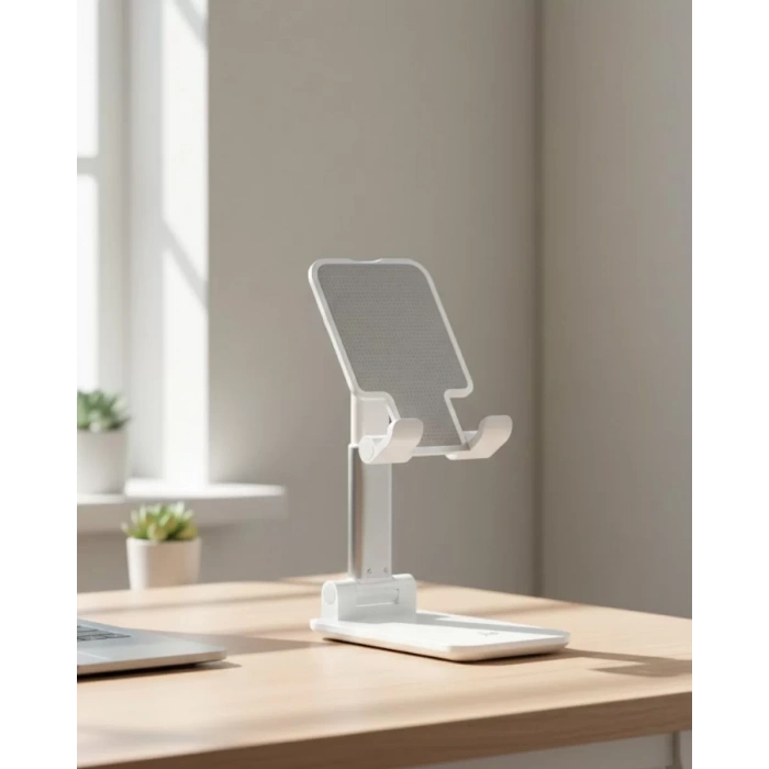 Nevamel® Ayarlanabilir Ergonomik Katlanabilir Masaüstü Telefon Tutucu Beyaz