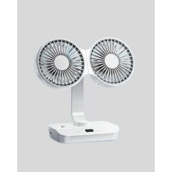 Nevamel® Ayarlanabilir Hızlı Çift Başlıklı Masaüstü Fan – Gece Lambalı Serinletici