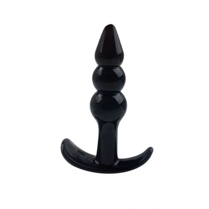 Nevamel® Backpart 3 Boğumlu Silikon Anal Tıkaç - Siyah