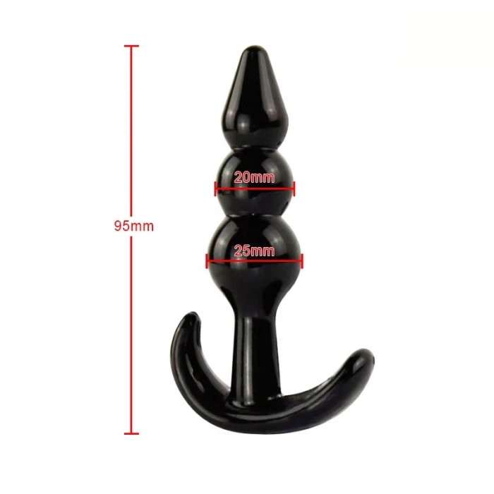 Nevamel® Backpart 3 Boğumlu Silikon Anal Tıkaç - Siyah