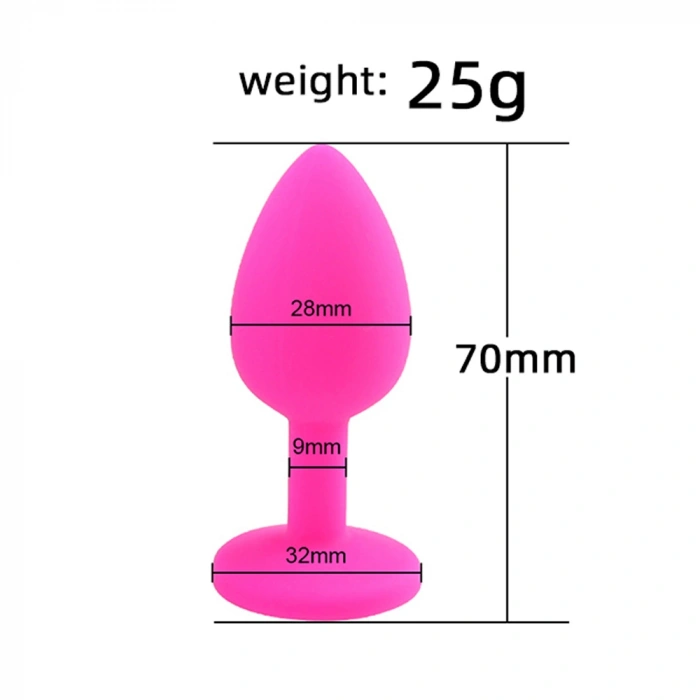 Nevamel® Backpart Taşlı Silikon Anal Tıkaç - Pembe
