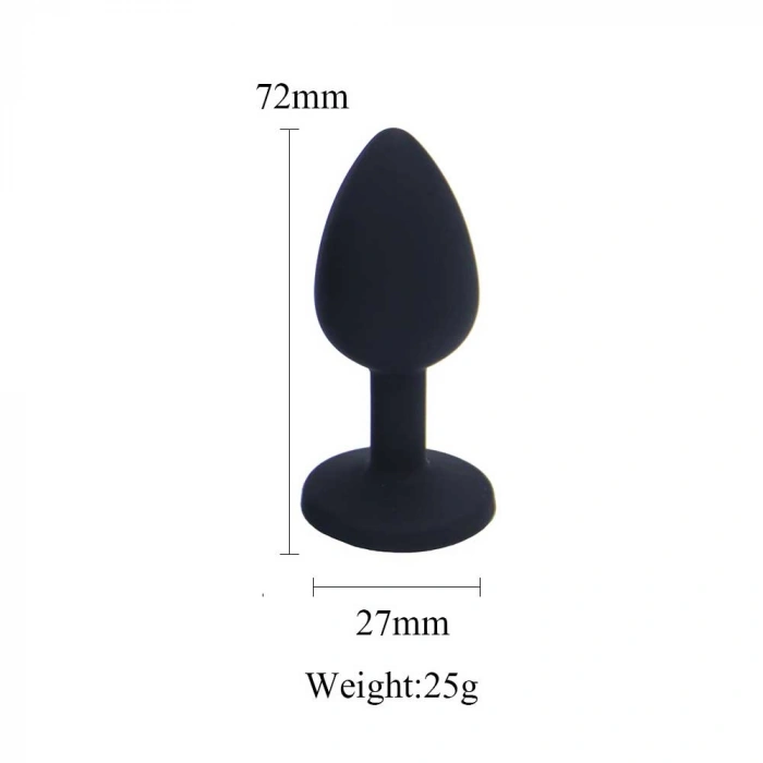Nevamel® Backpart Taşlı Silikon Anal Tıkaç - Siyah