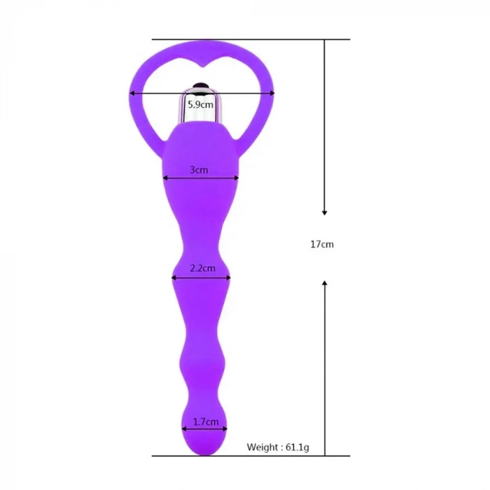 Nevamel® Backpart Titreşimli Boğumlu Halkalı Anal Tıkaç - Mor