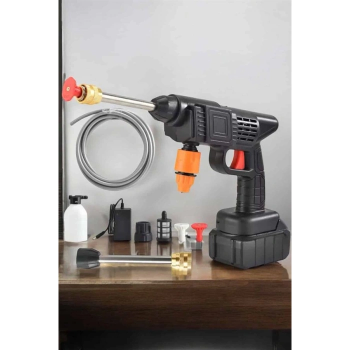 Nevamel Bahçe ve Araba Yıkama Tabancası Su Basınçlı Hazneli Bataryalı Oto Yıkama